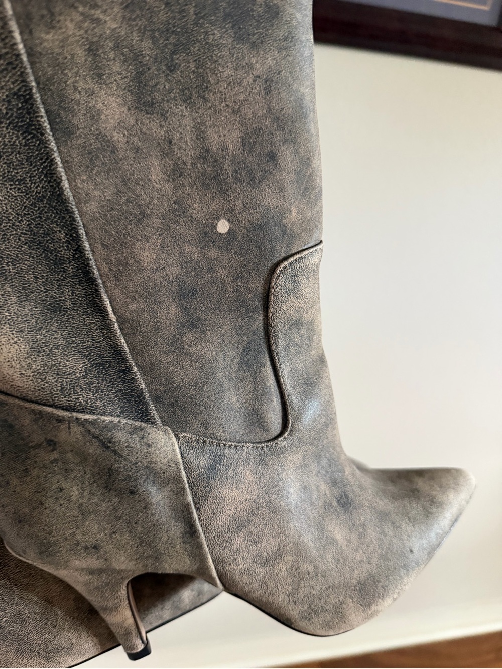 NWT Steve Madden Baddie Distressed Leather Over-The-Knee Moto Boots Sz 6,5 - Picture 13 of 16
